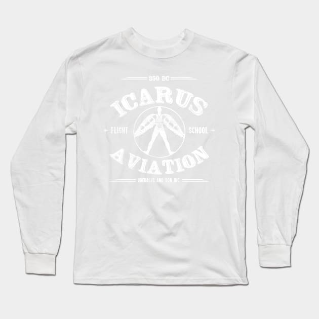 Icarus Aviation, distressed Long Sleeve T-Shirt by hauntedjack
